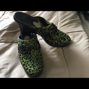Cole Haan Wedge shoes olive and leopard size 6